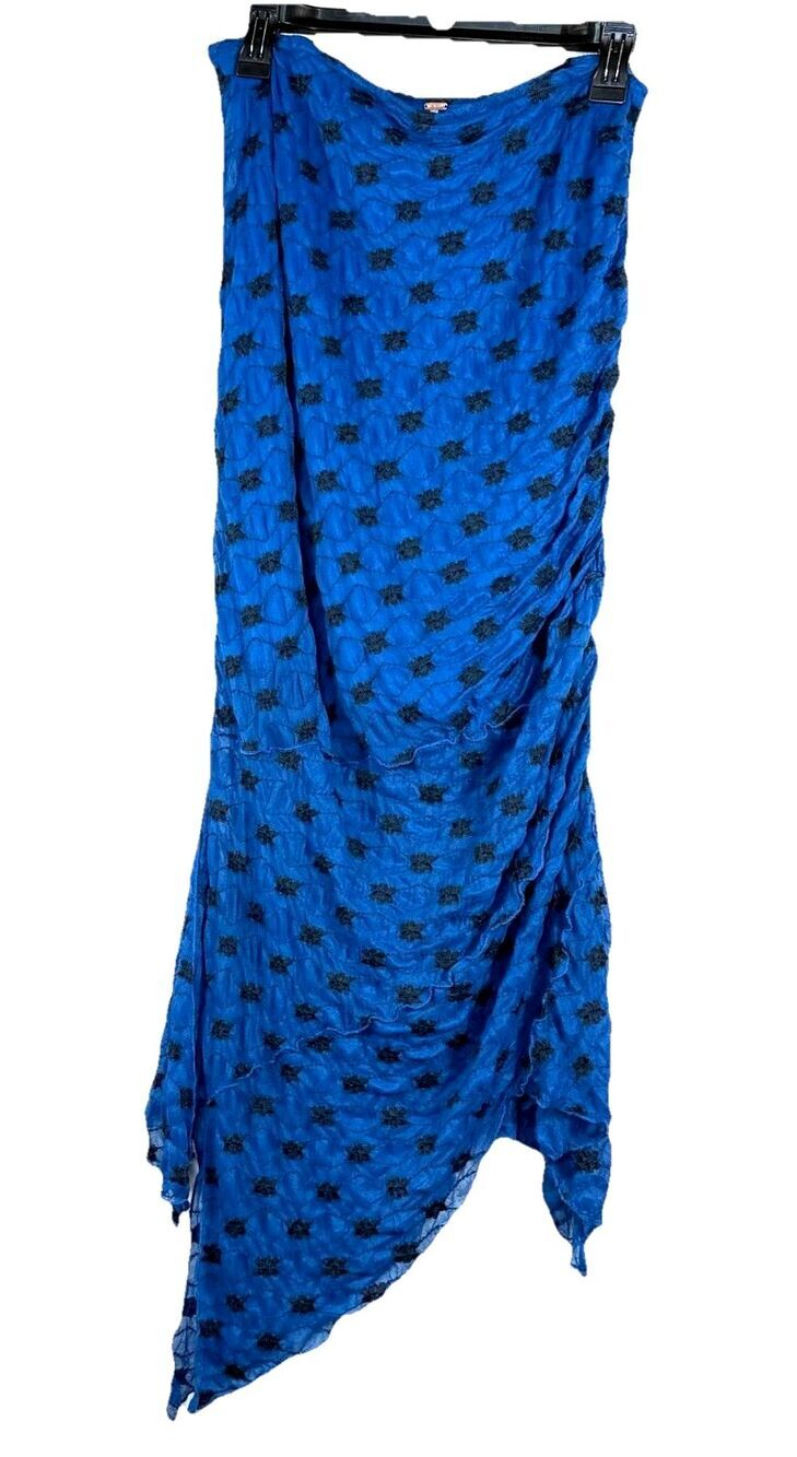 NWOT FREE PEOPLE Margot Convertible Maxi Skirt / Dress Blue XS Asymmetrical boho